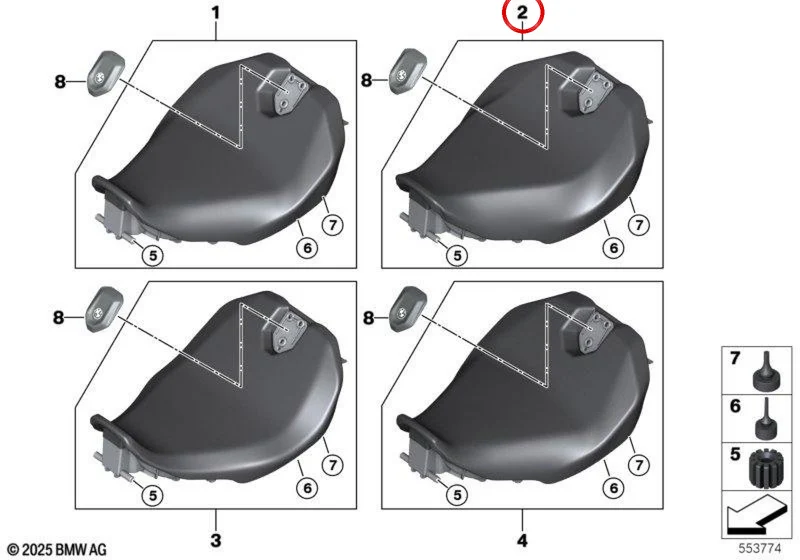 Asiento del conductor Sport alto OEM 52535B44BE2 para motos BMW R 1300 R y R 1300 RS. Original BMW Motorrad.