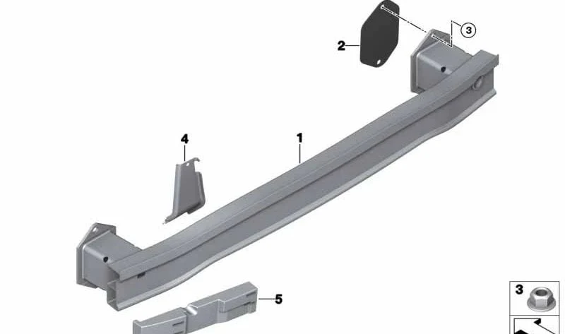 Soporte de parachoques trasero OEM 51127349623 para MINI F55, F56 y Cabrio F57. Original MINI