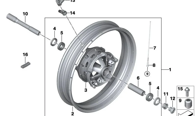 Espiga roscada M4x5 OEM 07119906097 para motos BMW R 1300 GS, R 1250 GS, R 1200 GS, R nineT Scrambler, R 1100 GS, R 1200 C... y más. Original BMW Motorrad.