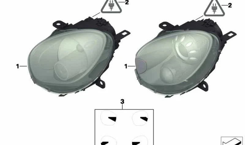 Faro delantero derecho Bi-xenón OEM 63129808262 para MINI Countryman R60, Paceman R61. Original MINI.