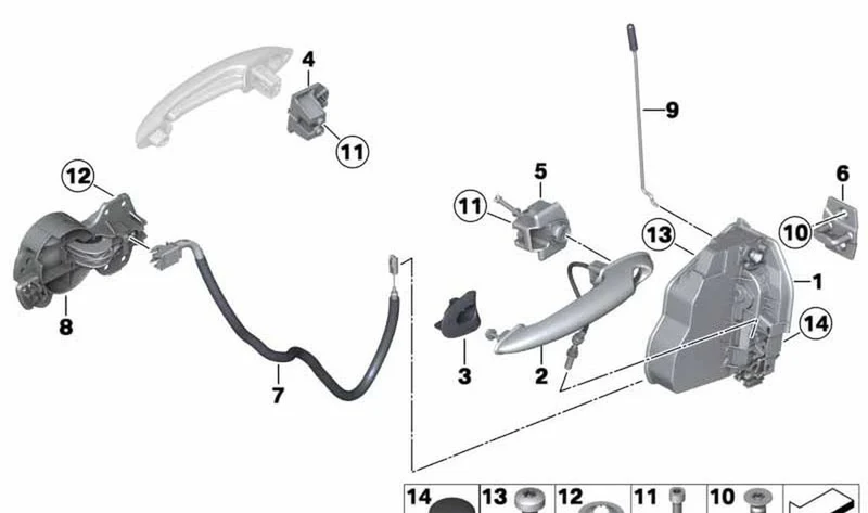 Asidero exterior cromado de puerta delantera OEM 51219800557 para MINI Countryman R60, Paceman R61… y más. Original MINI