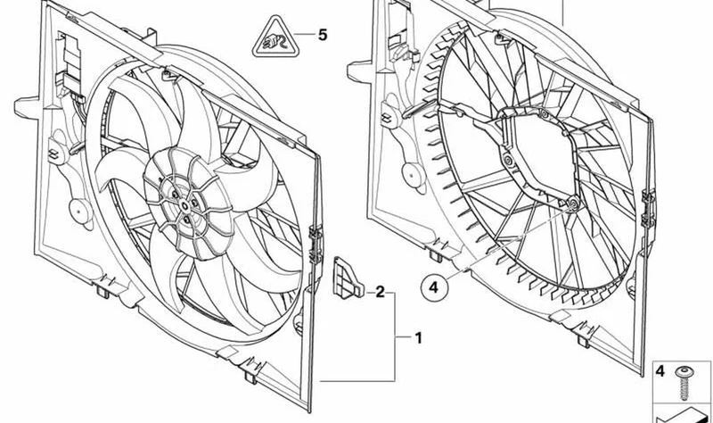 Cerco de ventilador con ventilador 400W OEM 17417545809 para BMW Serie 5 E60 E61 LCI 523i 525i 530i y Serie 6 E63 E64 LCI 630i... y más. Original BMW.