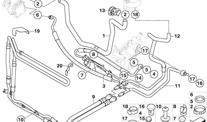 Soporte del radiador de la servodirección OEM 17217790469 para MINI One D R50 RB11, RB12 (2003-2006) Original MINI