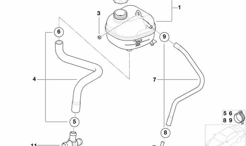 Tubo refrigerante OEM 17127518581 para MINI Cooper S R52 Cabrio y Cooper S R53, JCW GP... y más. Original MINI