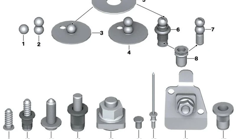 Remache tuerca de cabeza avellanada M5x20 OEM 16117749583 para BMW Serie 2 G42, Serie 3 G20, X1 U11 y MINI R56, F56, F55, F54, F57, F60... y más. Original BMW y MINI.