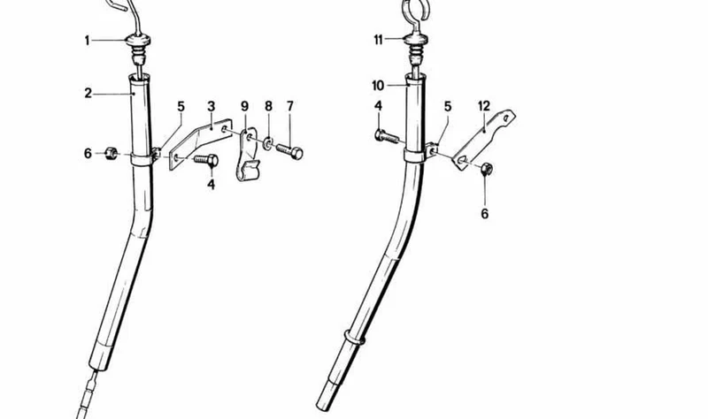 Brida de varilla indicadora de aceite OEM 11431258218 para BMW 1502, 315, 316, E21, E30, E12, E28… y más. Original BMW.