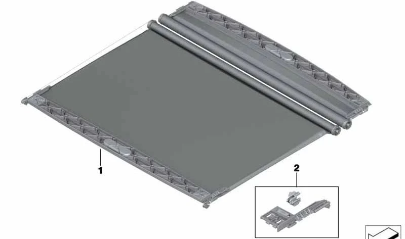 Cortinilla enrollable gris oscuro para techo panorámico OEM 54109451245 para MINI F54 Clubman, F55, F56 y F60 Countryman... Original MINI