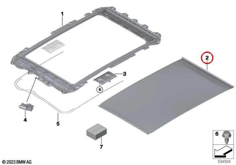 Persiana interior de techo panorámico eléctrico OEM 54108466137 para BMW X1 U12. Original BMW