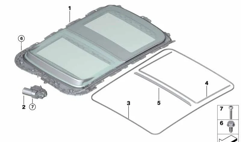 Junta de abertura de techo panorámico OEM 54107476541 para MINI F54 Clubman, F55, F56, F60 Countryman, F65 y F66. Original MINI