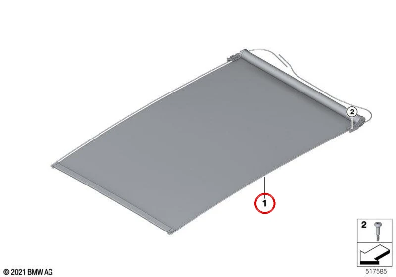 Persiana eléctrica de techo panorámico Satellite Grey OEM 54105A69A60 para MINI Countryman U25 C, D, E y ONE. Original MINI