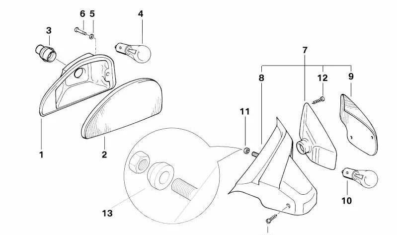 Cristal de intermitente izquierdo OEM 63132306145 para motos BMW R1100S, R1100RS. Original BMW Motorrad