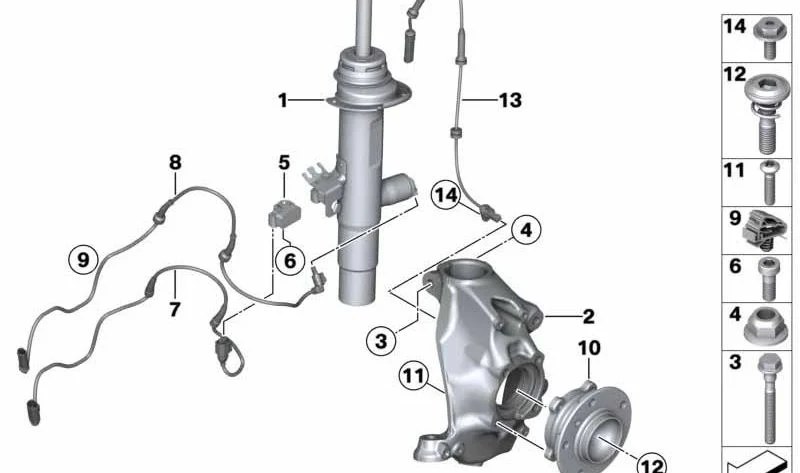 Mangueta delantera izquierda con corrección de caída OEM 31216858317 para BMW Serie 4 F32, F33, F36 y LCI. Original BMW