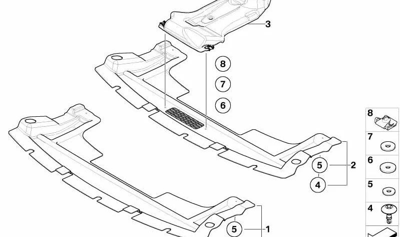 Revestimiento de bajos delantero para MINI Cooper S R53 y MINI Cabrio Cooper S R52 con cambio automático OEM 51757201784. Original MINI.