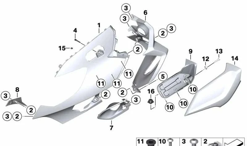 Pieza distanciadora OEM 51717029656 para motos BMW R1200GS Adventure, R1250GS Adventure, S1000XR, K1600GT, K1600GTL y K1600Bagger. Original BMW Motorrad