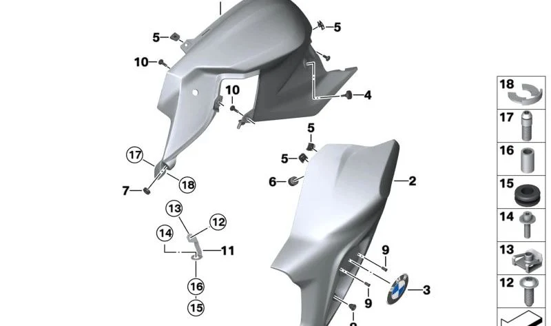 Casquillo 9,4 x 15 mm OEM 46638523967 para motos BMW F 800 R (K73). Original BMW Motorrad