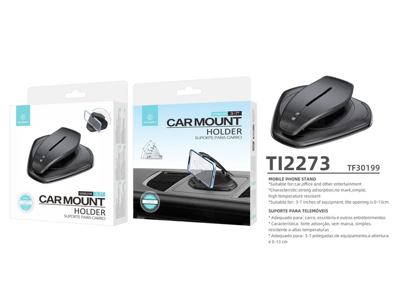 Supporto universale per auto nero da cruscotto