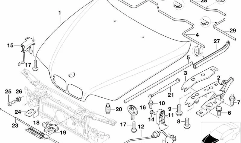 Contrapieza de gancho de seguridad OEM 51238182904 para BMW Serie 5 E39. Original BMW