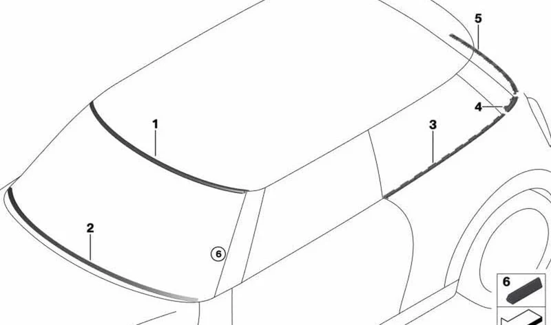 Cubierta superior de parabrisas OEM 51317404771 para MINI F56, F56 LCI, F56 BEV, F56 BEV LCI, F66… y más. Original MINI.