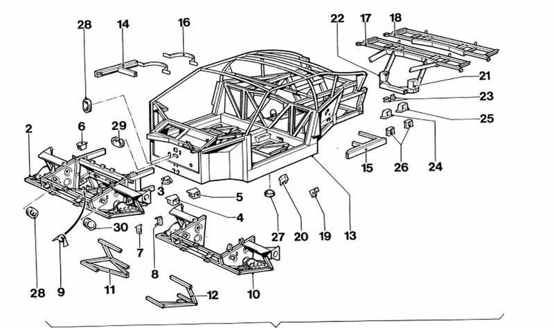 Soporte de marco OEM 46112160813 para BMW M1 E26 (1978-1981). Original BMW.