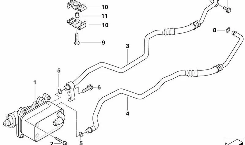 Intercambiador de calor OEM 17217803830 para BMW Serie 5 E60 E61 LCI, Serie 6 E63 E64 LCI, Serie 7 E65 E66, X3 E83 LCI... y más. Original BMW.