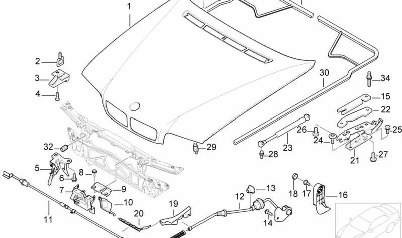 Folio derecha OEM 41618172566 para BMW Serie 7 E38 725tds, 728i, 728iL... y más. Original BMW.