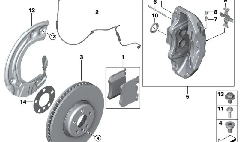 Soporte de pinza de freno delantero izquierdo OEM 34108844337 para BMW X5 G05, X6 G06, X7 G07… y más. Original BMW