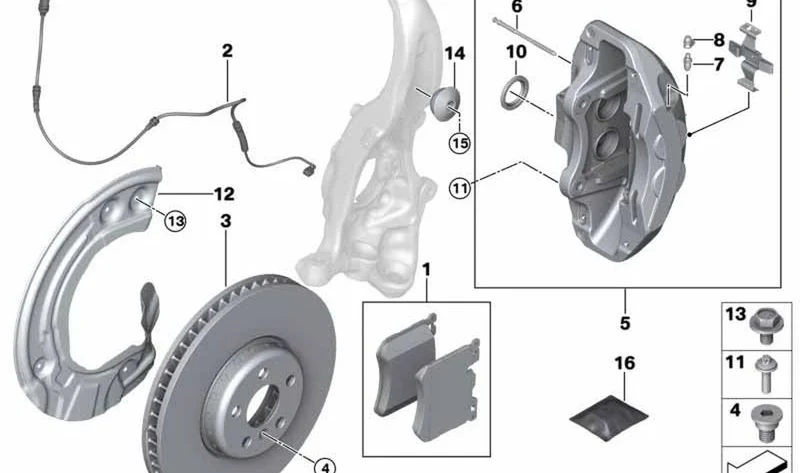 Pinza de freno delantera izquierda OEM 34106891319 para BMW Serie 7 G11 LCI, G12 LCI 750i, 750Li xDrive… y más. Original BMW.