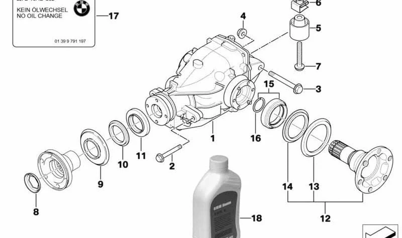 Amortiguador de vibración OEM 33107509341 para BMW Serie 3 E46 318td, 320td trasero. Original BMW.