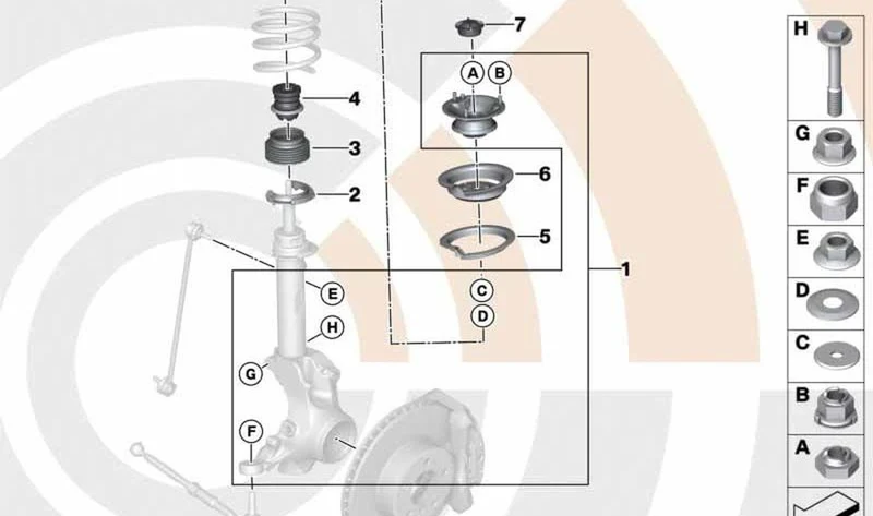 Tubo de protección amortiguador delantero OEM 31331094749 para BMW Serie 1 E81 E82 E87 E88, Serie 3 E46 E90 E91 E92 E93 y MINI R50 R52 R53 R55 R56 R57 R58 R59 R60 R61. Original BMW y MINI