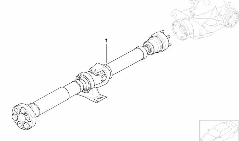 Árbol de transmisión para cambio automático OEM 26117510088 para BMW Serie 3 E46 330d, 330Cd trasero... y más. Original BMW.