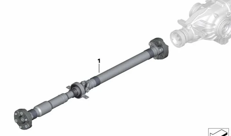 Árbol de transmisión para cambio automático OEM 26107614434 para BMW Serie 3 E90, E91, E92, E93 325d y 330d trasera. Original BMW.