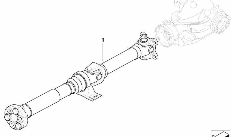 Árbol de transmisión L=1439 mm para cambio manual OEM 26107567941 para BMW Serie 1 E82 125i y E88 125i. Original BMW.
