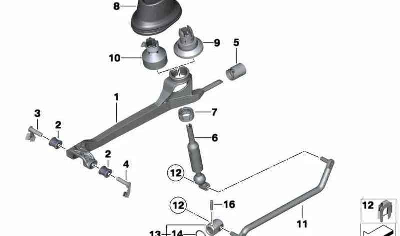 Brazo de cambio reforzado OEM 25117588025 para BMW X3 F25 sDrive18d, xDrive20d, xDrive20i... y más. Original BMW.