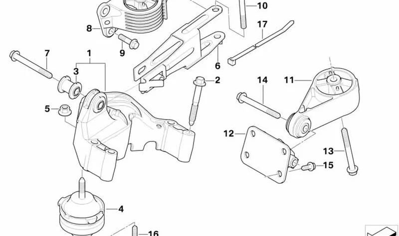 Soporte de motor con silentblock OEM 22116756405 para MINI R50 One, One 1.4i, One 1.6i, Cooper y R53 Cooper S… y más. Original MINI.