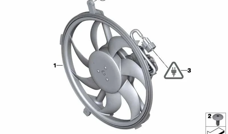 Conjunto de marco de ventilador con electroventilador 350 W OEM 17427535100 para MINI R55 Clubman Cooper D, R56 Cooper D, One D, R60 Countryman, R61 Paceman… y más. Original MINI
