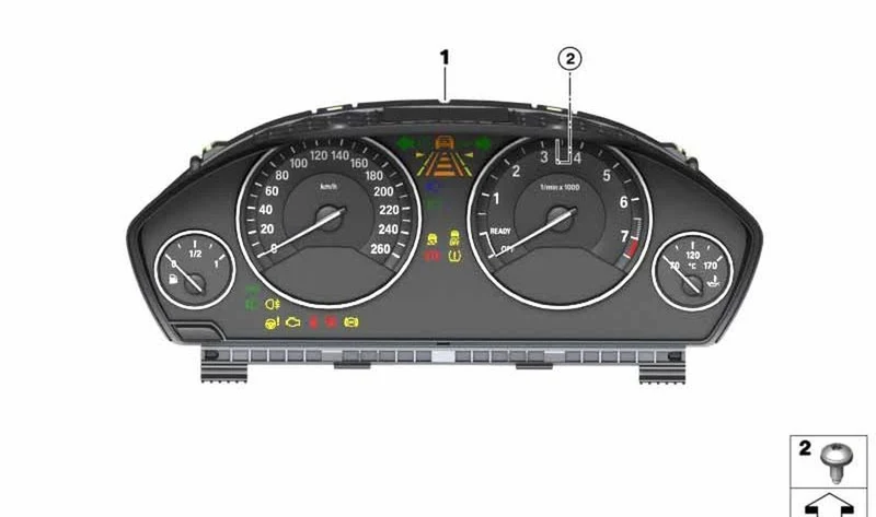 Cuadro de instrumentos KM/H OEM 62105A03A49 para BMW Serie 3 F30 F31 F34 GT, Serie 4 F32 F33 F36 Gran Coupé... y más. Original BMW