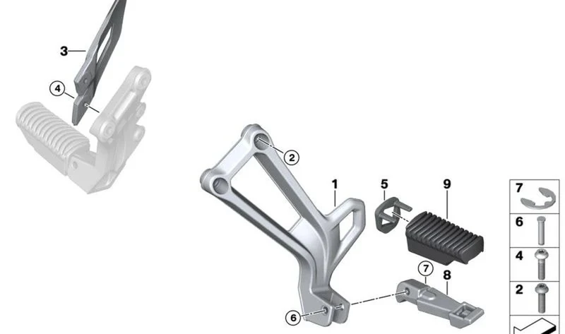 Arandela de tope izquierda OEM 46717716151 para motos BMW F 650 GS, F 700 GS, F 750 GS, F 800 GS, F 800 GS Adventure, F 850 GS, F 850 GS Adventure, F 900 GS, F 900 GS Adventure. Original BMW Motorrad.