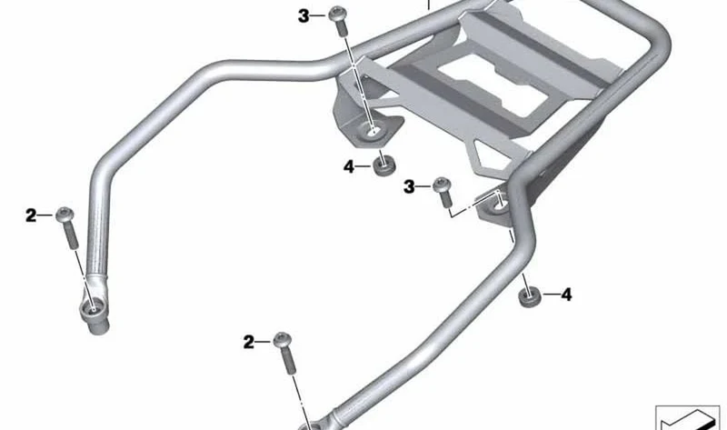 Puente portaequipajes trasero OEM 46549457681 para motos BMW R 1250 GS y R 1250 GS Adventure Original BMW Motorrad