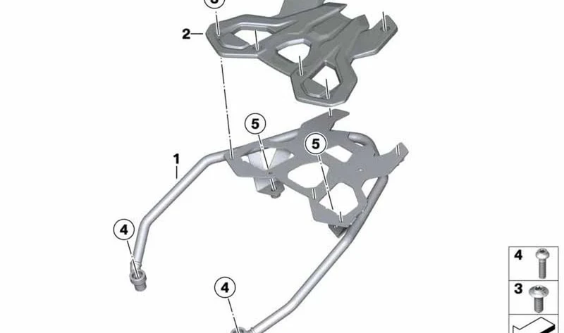 Soporte trasero para topcase y puente portaequipajes OEM 46548414599 para motos BMW F 750 GS, F 800 GS, F 850 GS, F 900 GS… y más. Original BMW Motorrad.