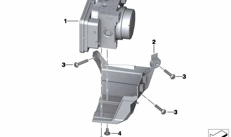Soporte del modulador de presión ABS OEM 34518536824 para motos BMW K 1600 GT, K 1600 GTL, K 1600 GTL Exclusive y K 1600 Bagger. Original BMW Motorrad.