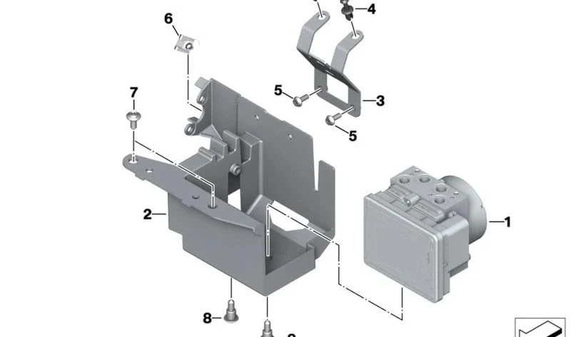 Soporte del modulador de presión ABS OEM 34518404555 para motos BMW S 1000 XR K69 (2019-2023). Original BMW Motorrad.