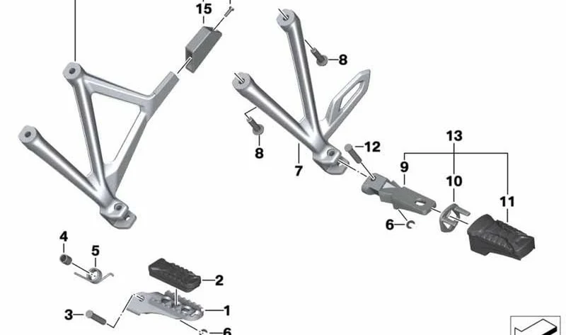 Tornillo ISA M4x12-8.8-MK OEM 46719908505 para reposapiés delanteros y traseros de motos BMW R 1200 GS, R 1250 GS (K50) Original BMW Motorrad