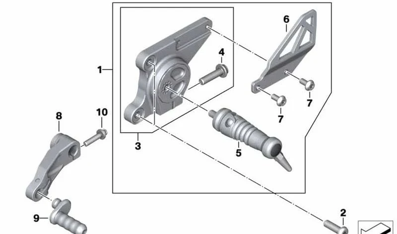 Equipo reposapiés izquierdo OEM 46718396507 para motos BMW R nineT, R nineT Pure, R nineT Scrambler y R nineT Urban G/S. Original BMW Motorrad