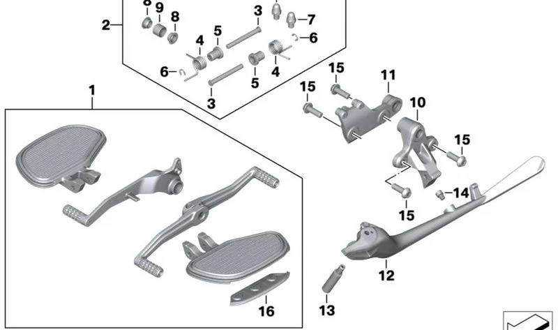 Apoyo lateral negro OEM 46531541269 para motos BMW R 18, R 18 Classic, R 18 Roctane... y más. Original BMW Motorrad.