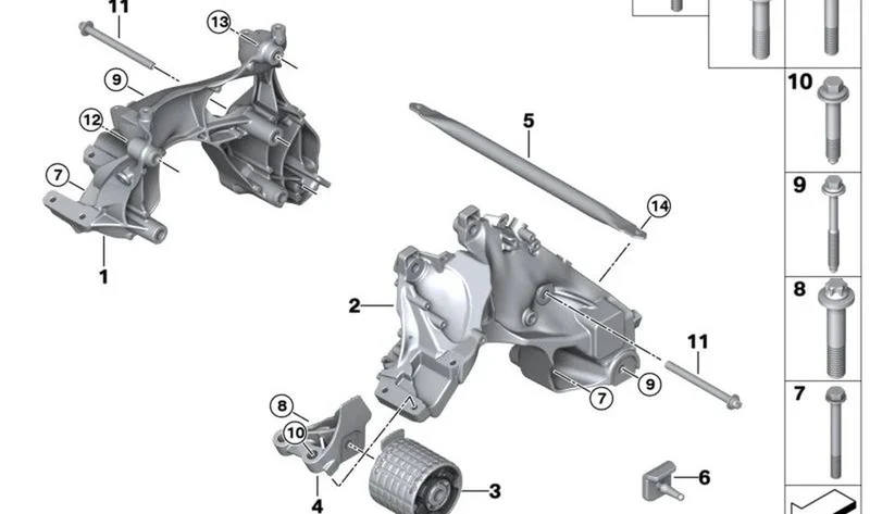 Adaptador izquierdo OEM 22119485641 para BMW iX I20 xDrive50, M60, xDrive45, xDrive60, M70 xDrive. Original BMW.