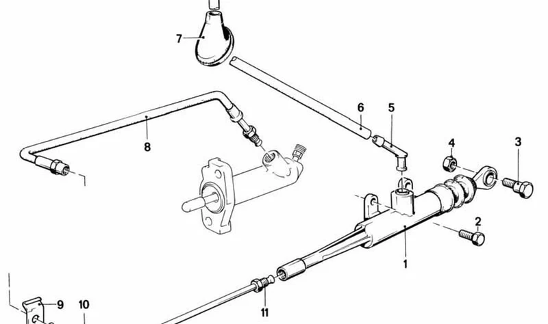 Juego de reparación del cilindro maestro de embrague OEM 21521157655 para BMW E30, E28, E34, E24, Z1... y más. Original BMW.