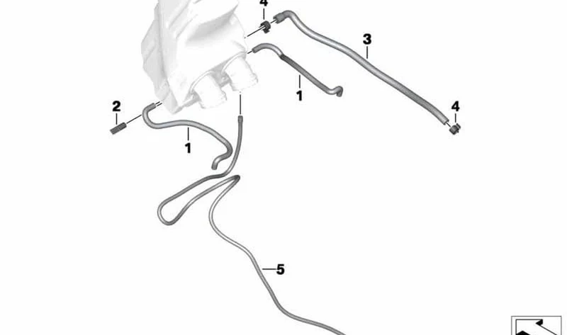 Manguera de válvula a tubuladura de mariposa OEM 16137718338 para motos BMW C 600 Sport, C 650 Sport, C 650 GT, R 900 RT, R 1200 RT... y más. Original BMW Motorrad.