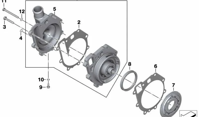 Bomba de líquido refrigerante OEM 11515B336F9 para motos BMW F 750 GS, F 800 GS, F 850 GS, F 900 GS, F 850 GS Adventure, F 900 GS Adventure, F 900 R, F 900 XR... y más. Original BMW Motorrad.