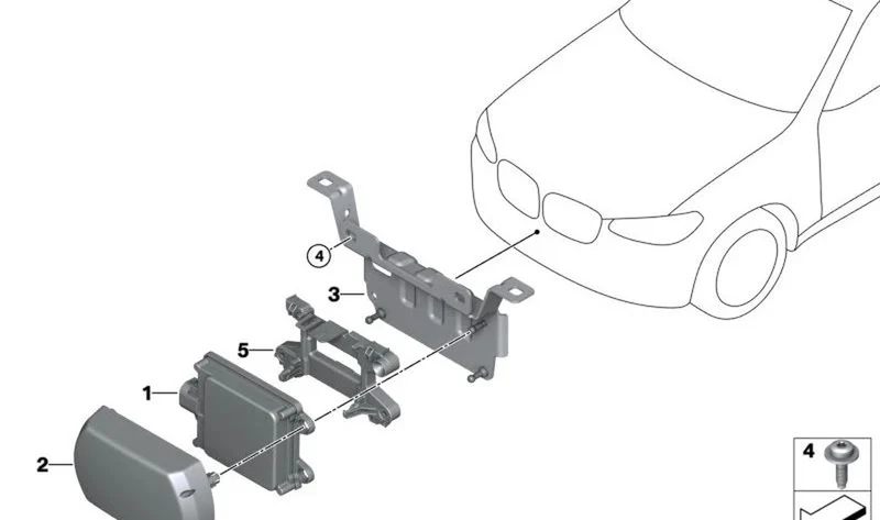 Sensor de radar frontal delantero OEM 66315A592D7 para BMW F40, F44, G20, G21, G22, G26, G01, G05, G06, G07, G29... y más. Original BMW