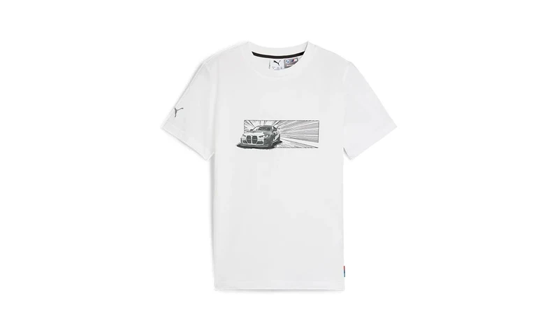 Camiseta infantil BMW M Motorsport MMS Auto Graphic blanca talla 152 OEM 80145B5D0D7 válida para BMW. Original BMW.
